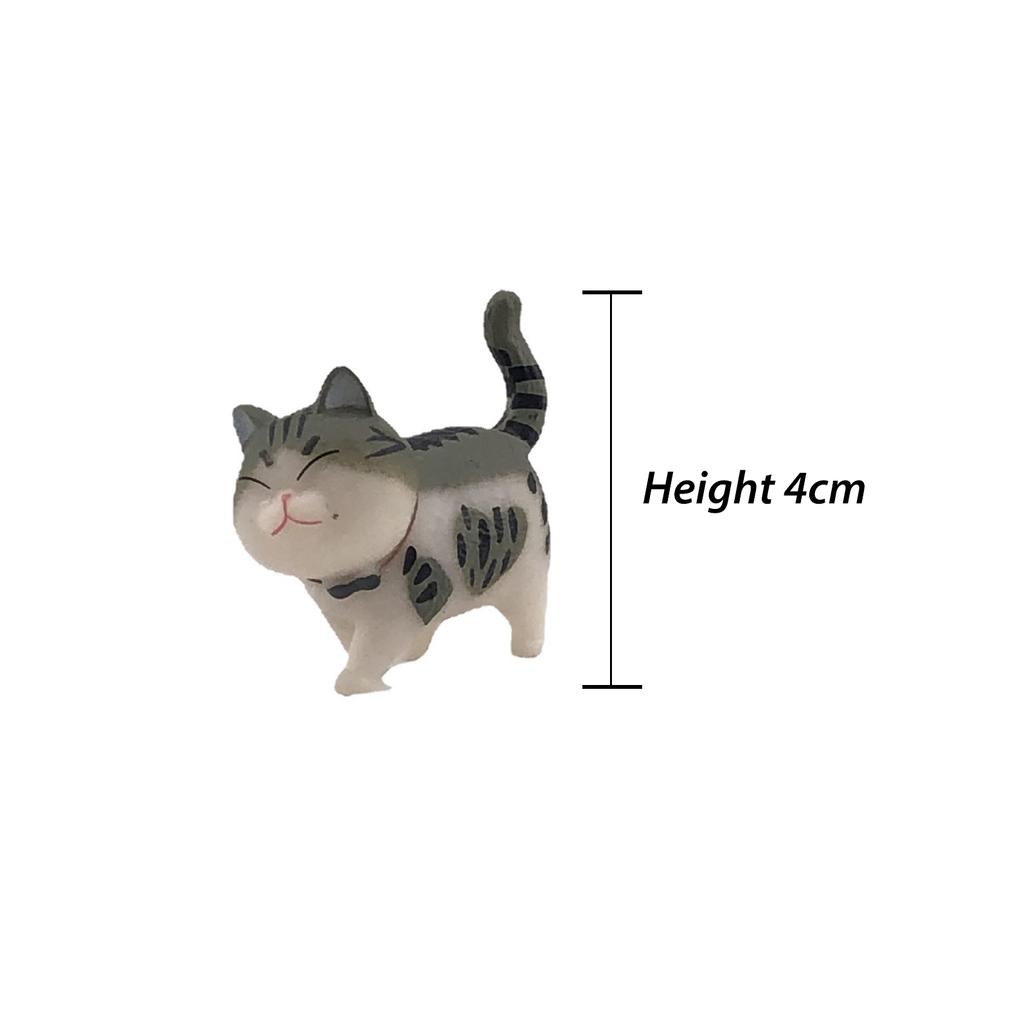 9 Pcs/Set Cute Doll Cat Sculpture Decoration Head Rotatable Doll Cat Toy Desktop Decoration Ornaments