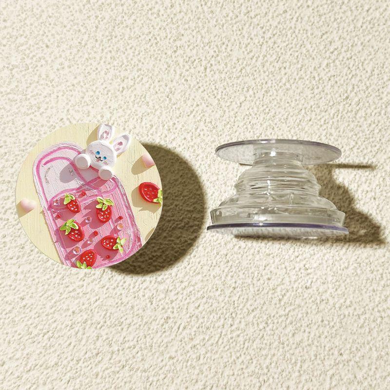 Round Oil Painting Flower Phone Stand, Telescopic Air-Cushion Stand, Adhesive Desktop Phone Stand