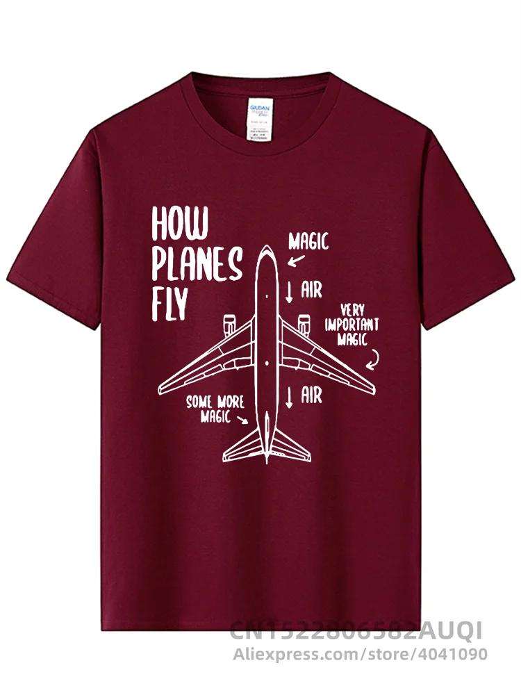 Novelty How Planes Fly Engineer Pilot Airplane T-Shirt Short Sleeves Oversized Hip Hop Printed T Shirts Top Tees