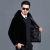 Пальто куртка мужская парка полная норка зимняя теплая норка бархатный контр капюшон черный