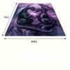 Purple Dragon Flannel Blanket – Intricate Double Dragon Design – Warm Cozy All-Season Throw – Perfect for Camping Sofa Bed