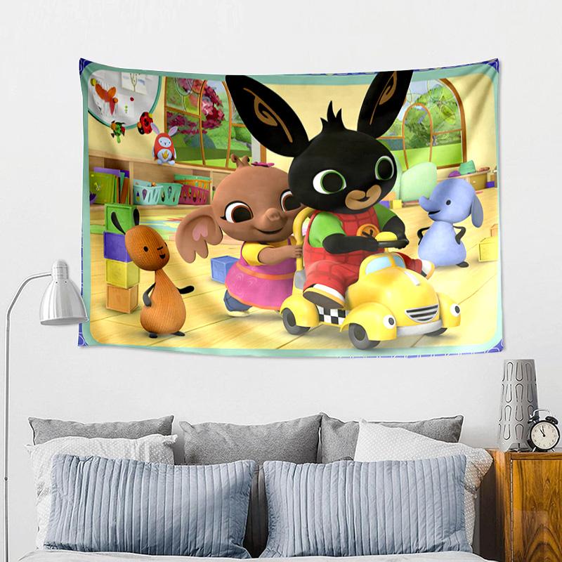rabbit Bing Friends Garden Party Tapestry, Unique Design Tapestry, Wall Decor for Bedroom,Livingroom, Playroom,Heartwarming Fan Holiday Gifts