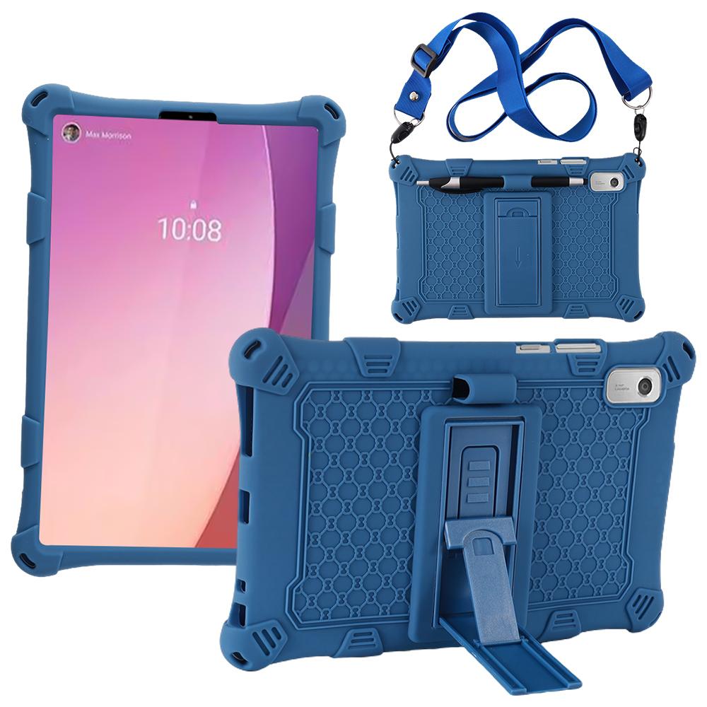 For Tab M9 TB-310FU Soft Bubble Case Kids Shockproof Kickstand Tablet Cover Funda Capa Coque With Shoulder Straps