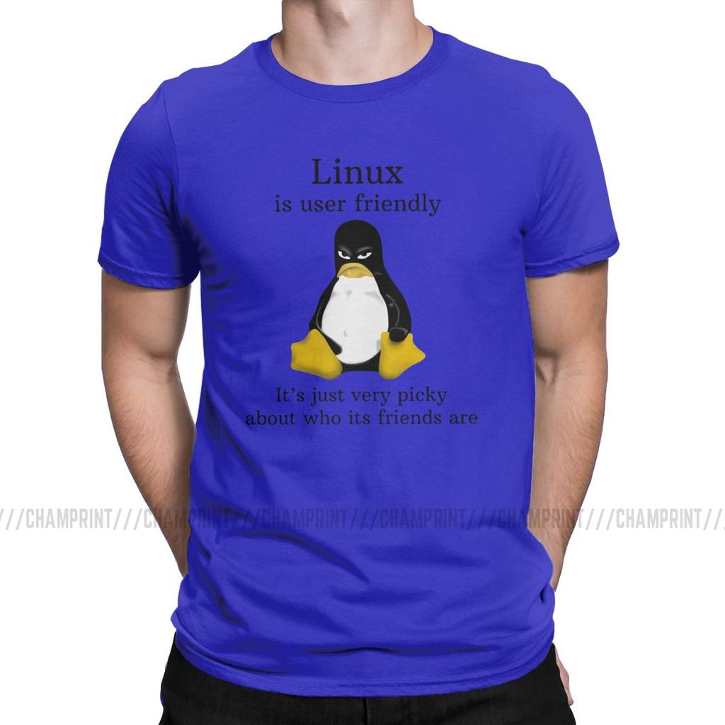 Linux удобен для пользователя футболки Мужчины Arch Linux Tux Программист Компьютерный разработчик Футболка Geek Nerd