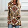 Aztec Ethnic Style Wolf T Shirts Geometry 3D Print Women Long Sleeve T-shirt Oversized Streetwear Woman Tunic Tees Tops Clothing