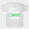 Футболка женская Eat Sleep Kick Flip Повтор Harajuku Принт Kawaii Футболка летняя с коротким рукавом женская футболка Топ Футболка