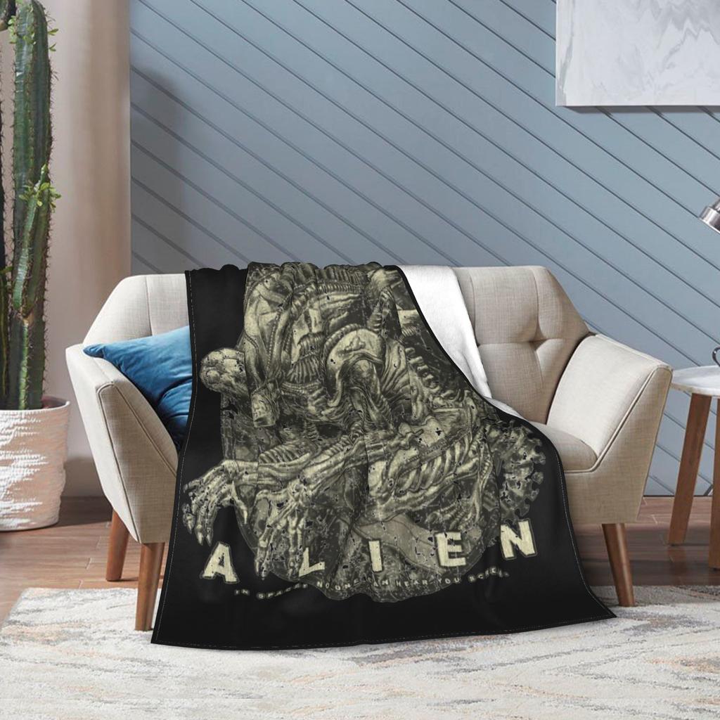 Плед Xenomorph 1979 Alien Movie, бархатный, с принтом, дышащий, теплый, для дивана, для улицы, покрывало