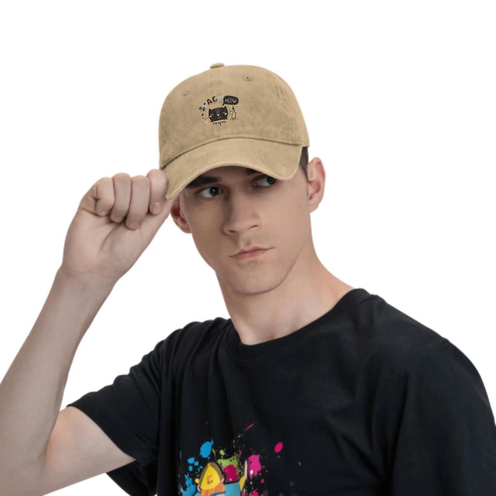 Милый Космический Кот Летняя Классическая Мода Мужская Кепка Тракер Хлопковая Дышащая Женская Ковбойская Шляпа Для Отдыха Путешествий На Открытом Воздухе Кепки для Баскетбола