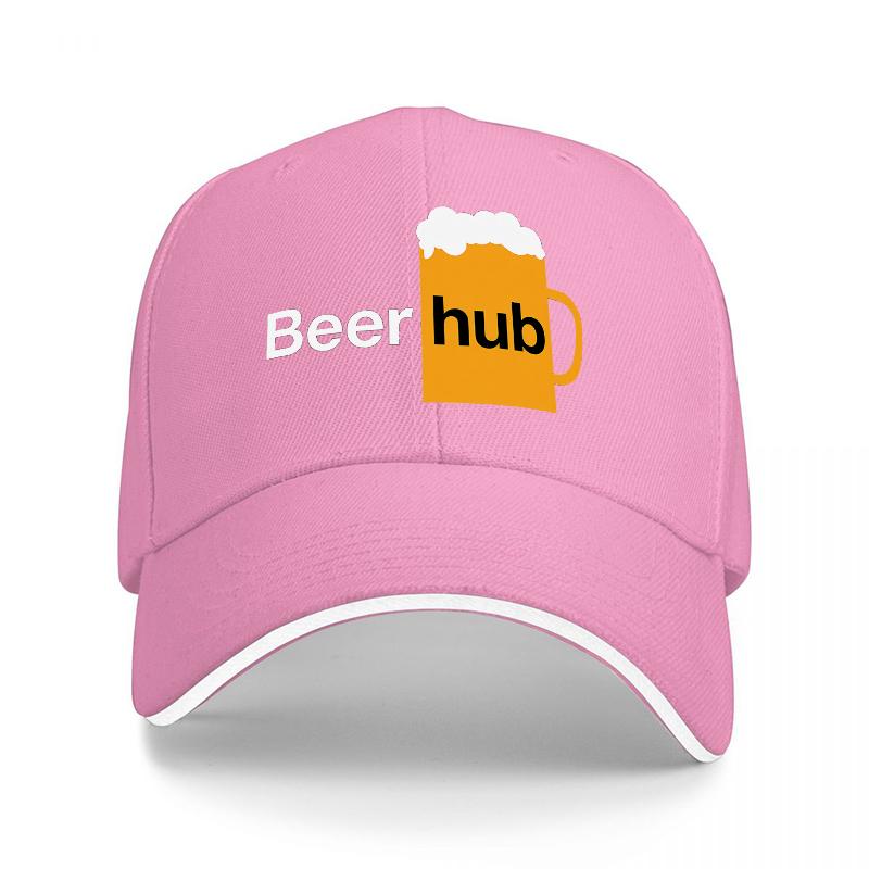 Кепка бейсболка с логотипом Beer hub Черная с дизайном пивной кружки для взрослых Повседневная одежда и активный отдых Стиль StateUnisext Аксессуар