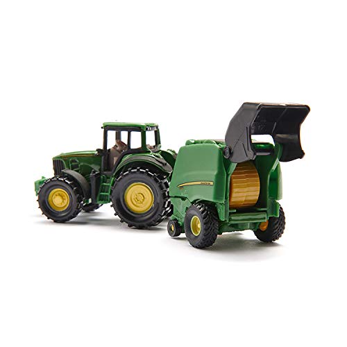 Трактор BorneLund SIKU John Deere с пресс-подборщиком SK1665