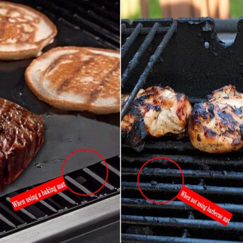 Коврик для гриля с антипригарным покрытием для барбекю, термостойкий коврик для выпечки, многоразовая плита для готовки, инструменты из ПТФЭ, аксессуары для гриля