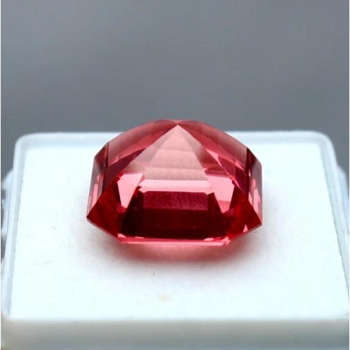 Natural Sapphire Loose Gemstone 27.8 ct Square Cut Padparadscha September Birthday Birthstone