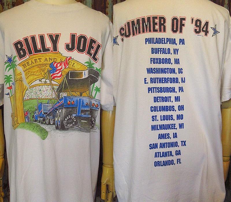 90’s Billy Joel 1994 2 sided White T shirt Short Sleeve tee Unisex NH26035 Unisex T-Shirt
