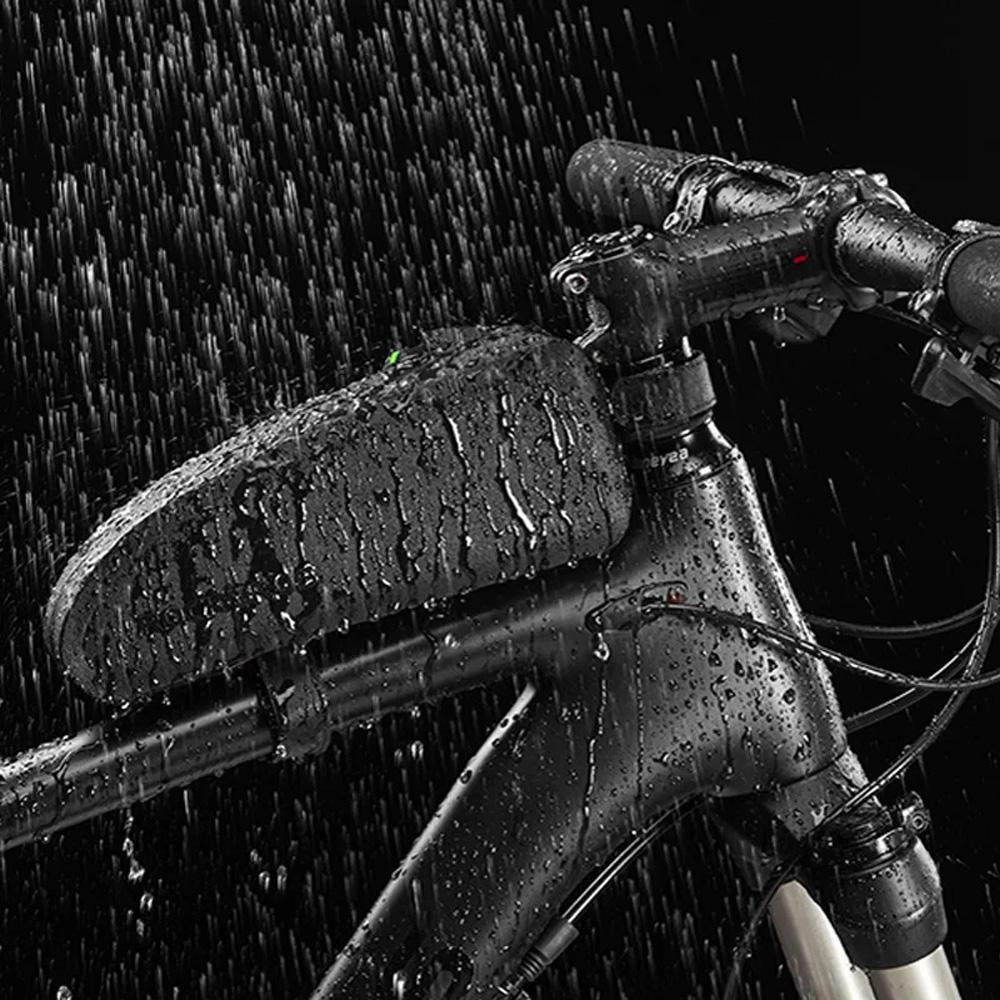 Hard waterproof bicycle frame bag, capacity 1.6L, black