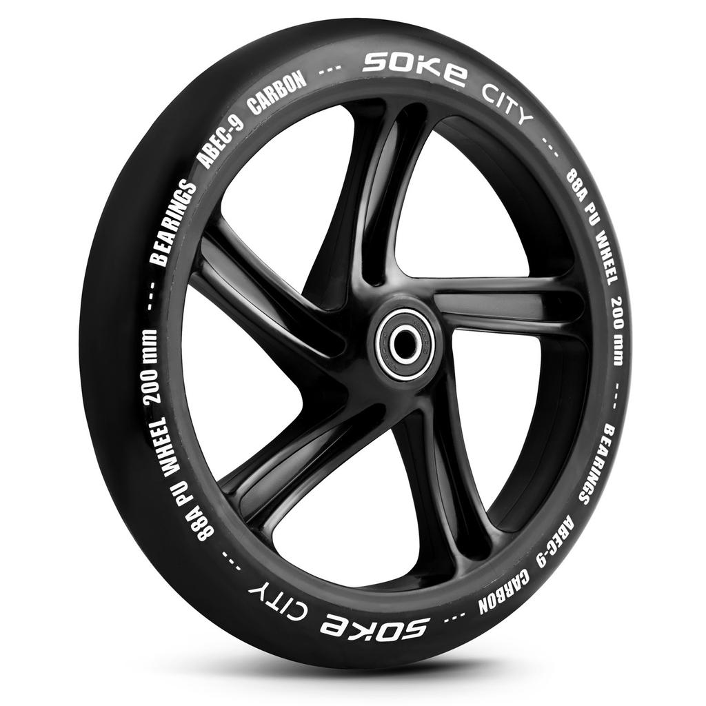 City Scooter Wheels 200 Mm Black 2 Pcs