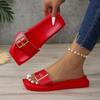 Ladies Shoes  Fashion Open Toe Women's Slippers Plus Size Daily Sandals Women Buckle Straps Flat Platform Slippers Women