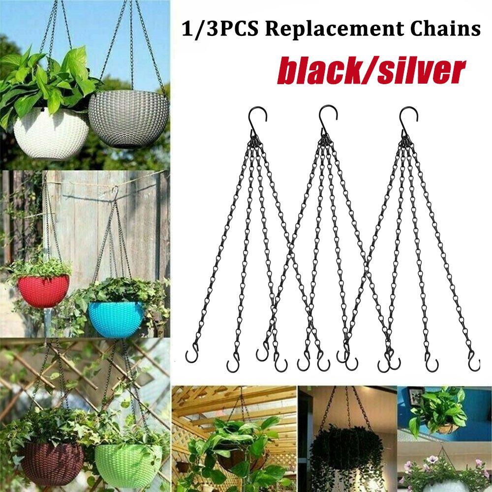 Pendant Black/Silver Flower Pot 4 Strand Replacement Chains Hanging Chain Replacement Plant Hangers