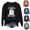 Women's Fashionable Casual Long-sleeved Halloween Printed Round-neck Top