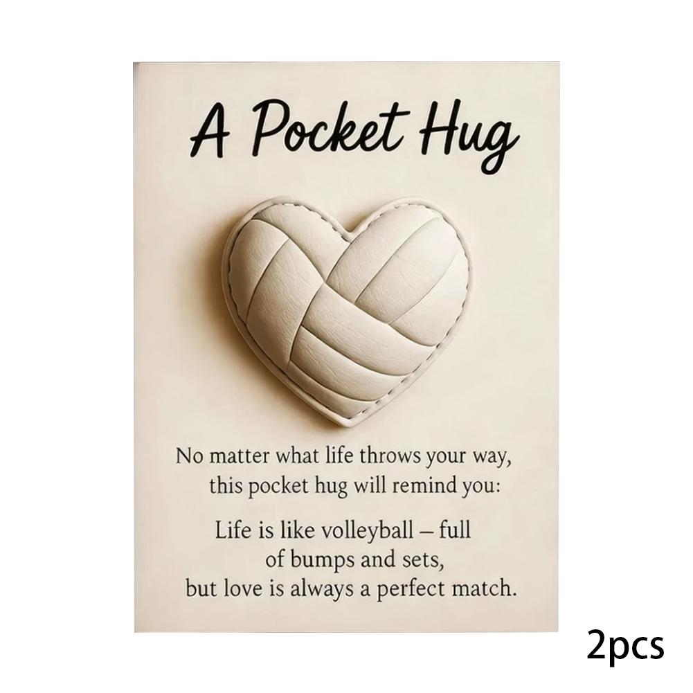 A Tiny Little Pocket Hug Poem Card Pocket Volleyball Hug Heart Shape Motivational Keepsake Portable Encouragement Cards