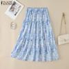 Женские летние повседневные юбки свободного кроя с эластичной талией и принтом