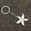 Модный 30 мм брелок для ключей, металлический брелок для ключей, ювелирные изделия, античная бронза, морская звезда, подвеска 50x43 мм