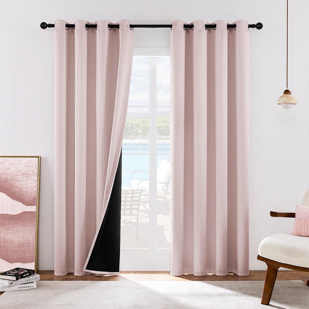 Solid Color Blackout Curtains High Precision Fabric Drapes For Living Room Bedroom Privacy And Light Blocking Elegant Window Treatments