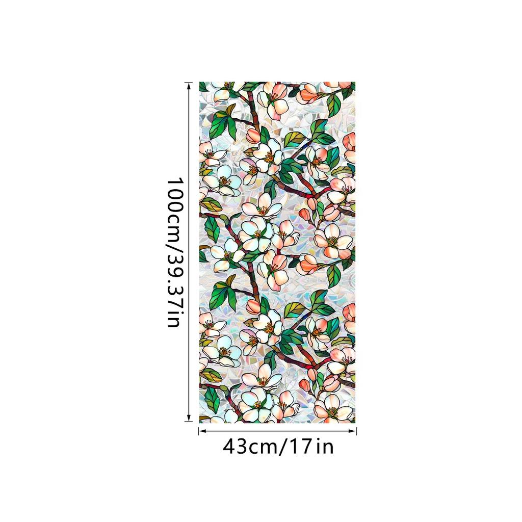 PVC Flower Window Electrostatic Stickers Privacy Protection Static Cling Decoration Reusable Glass Decals for Home Bathroom