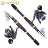 Комбинированные спиннинговые удочки и рыболовные катушки Портативная телескопическая удочка из углеродного волокна
