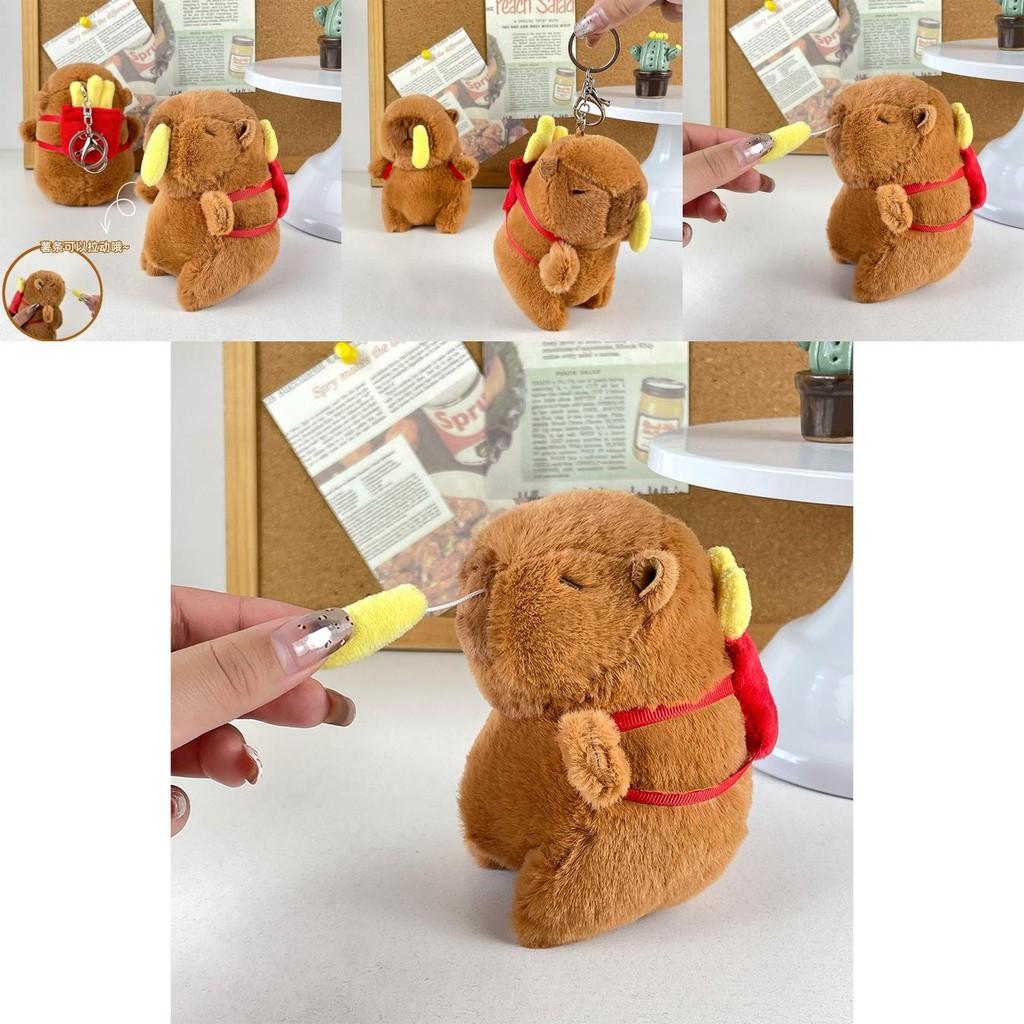 Capybara Cute Creative French Fries Plush Keychain Adorable Backpack Toy For Kids
