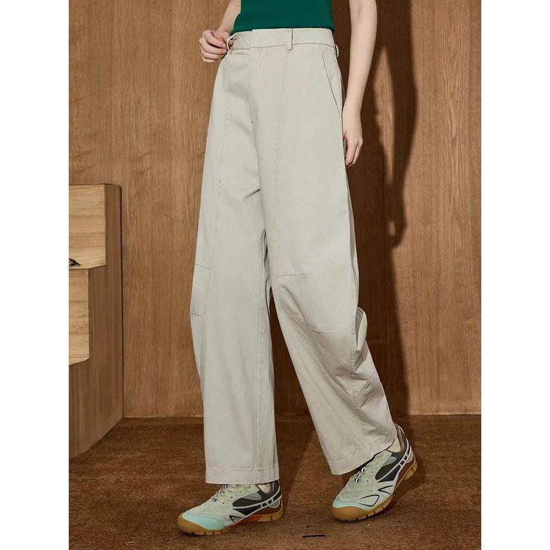 Coolhut Simple and Versatile High-Waisted Slimming Loose Wide-Leg Pants Scimitar Harem Thin Style 25 Summer Women's Casual Pants