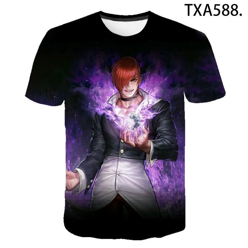 Летние футболки King Of Fighters с принтом 3D, повседневная уличная одежда с коротким рукавом для мальчиков и девочек, модные мужские и женские детские топы