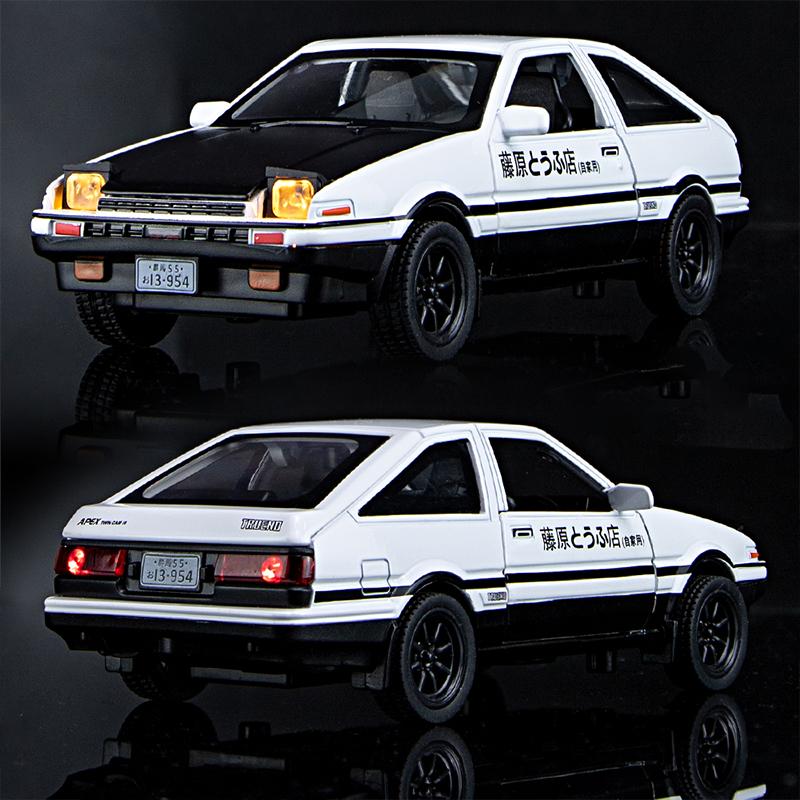 1:32 Ae86 Металлический Сплав Игрушечная Машинка Литье Под Давлением Транспортные Средства Украшение Модель Миниатюрный Масштаб Коллекция Подарок Дети Мальчик Инерционный Звук Свет