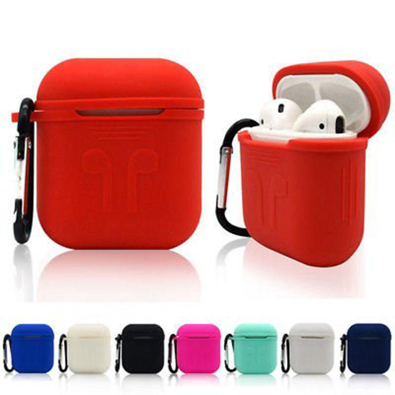 Комплект защитных чехлов для AirPods, силиконовый, откидной, модный, однотонный