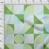 oneOone Хлопковая гибкая зеленая ткань Геометрический квадрат с кругами Швейный материал Ткань для печати по дворам 40 дюймов