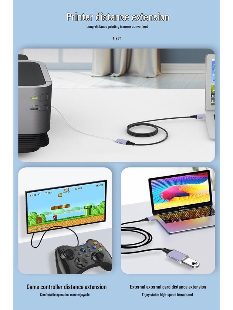 Удлинительный кабель USB 3.0, папа-мама, высокоскоростной адаптер для передачи данных и зарядки для мобильных устройств, мыши и клавиатуры.