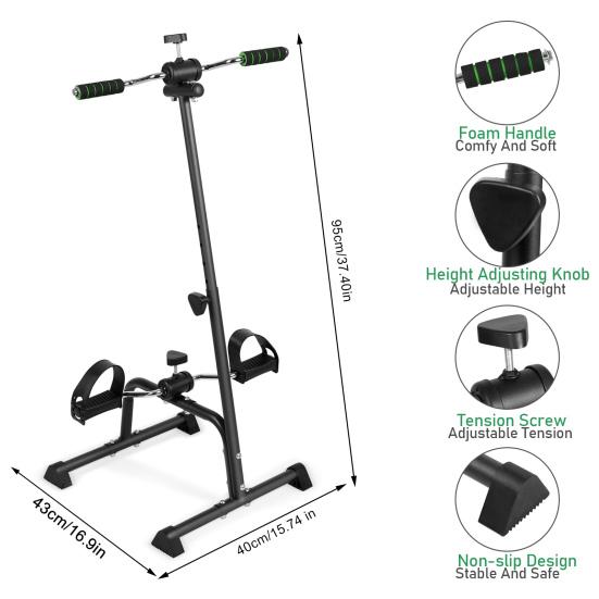 Elderly Exercise Bike Pedal Exerciser Bike Hand Arm Leg Knee Peddler Adjustable Fitness Equipment for Seniors Elderly Home Pedal Exercise Bike