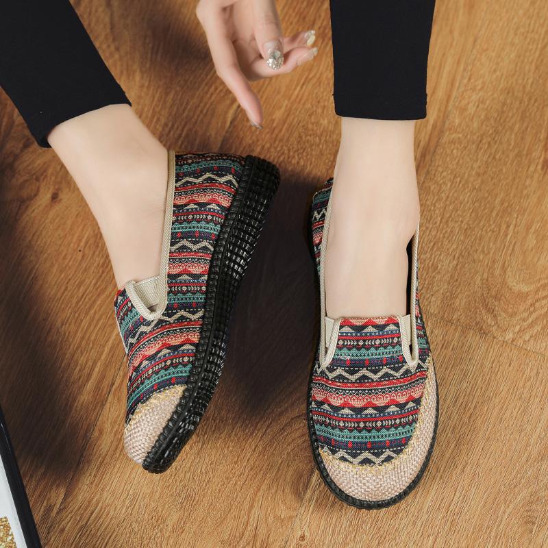 Мусульманская женская обувь, дышащая тканая дышащая повседневная спортивная женская обувь, женская парусиновая обувь