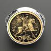 Men's Gold Silver Color Two-tone Punk Ring Heroic Knight Party Hip Pop Jewelry