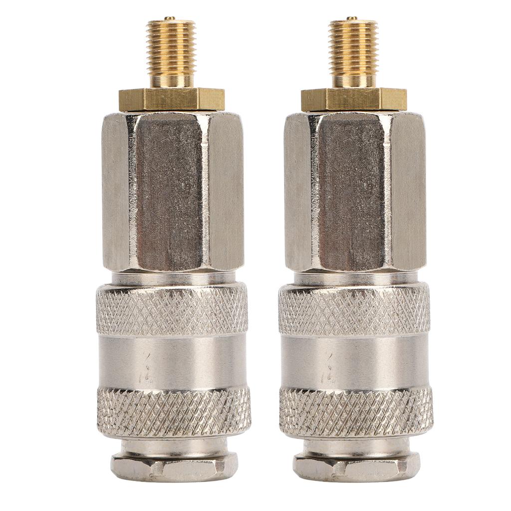 2 Pack Portable Air Compressor Adapters Heavy Duty Steel Male Thread To US Valve 3 In 1 Quick Connector Coupler for