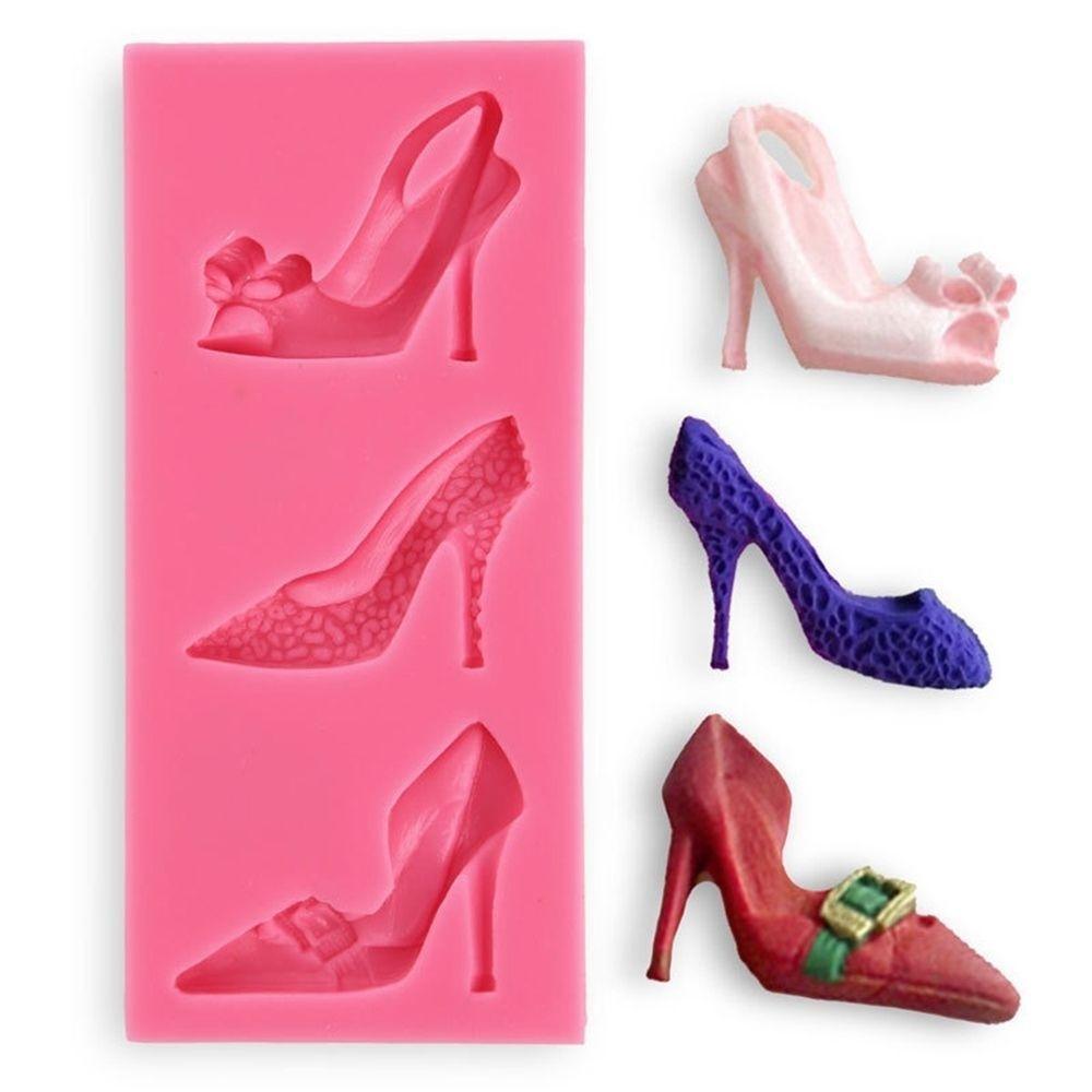 Commodity Chocolate Heels 3d Fondant Mold Decoration Shoe Mold Lady Wedding Cake Decoration Mould Silicone Cak