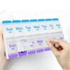 Pill Box Portable Date Identification Double Row 7 Days 14 Grids Pill Dispenser Case Home Supply