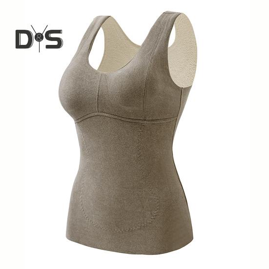 Женский осенне-зимний терможилет, утолщенный плюшевый жилет без рукавов с V-образным вырезом, высокая эластичность, облегающий мягкий пуловер, мягкое эластичное нижнее белье без косточек