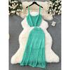 Early Spring Wear Suit Cut Out Split Skirt Suspenders