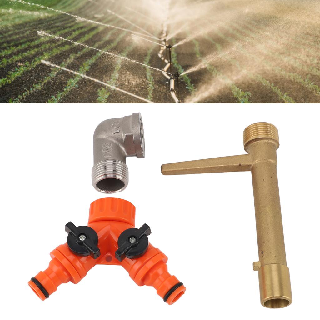  Quick Coupler Valve Key G3Celsius4 Brass 2 Way Water Hose Splitter Dual Water Hose Connector for Lawn Sprinkler System 