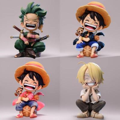 Фигурки Луффи, Зоро, Санджи из One Piece, Q-версия, сидячая поза - Модный игровой кукла, модель, игрушка, украшение