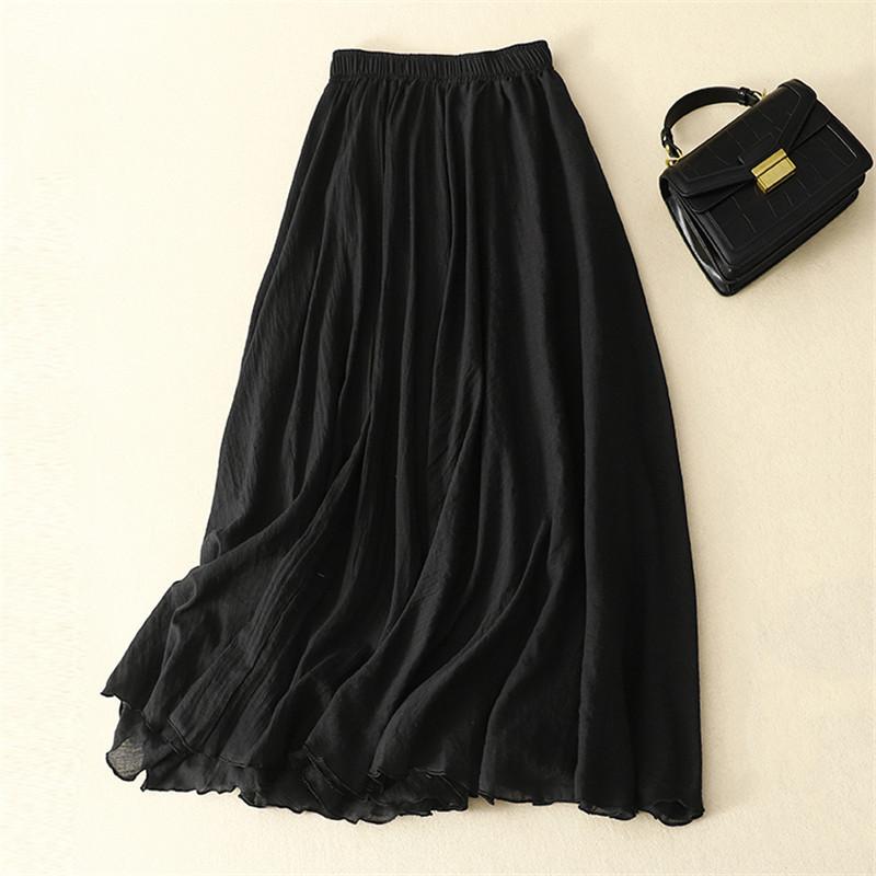 Tooxika, новая женская однотонная полуюбка, повседневная универсальная большая распашная юбка трапециевидной формы с эластичной резинкой на талии