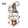 Autumn Theme Door Decorations Cat Metal Wall Decor, Fall Tin Sign Plaque, Swing Decorative Crafts for Home Art Decoration Thanksgiving Harvest