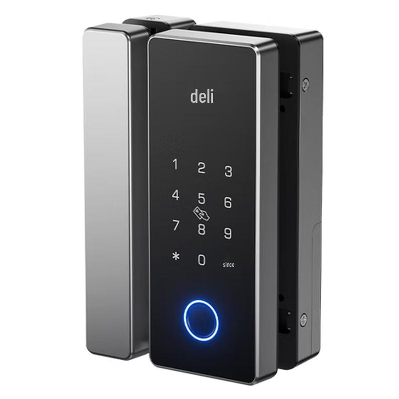 Deli AL102 Умный замок для стеклянной двери с отпечатком пальца, китайская вилка (адаптер в комплекте)