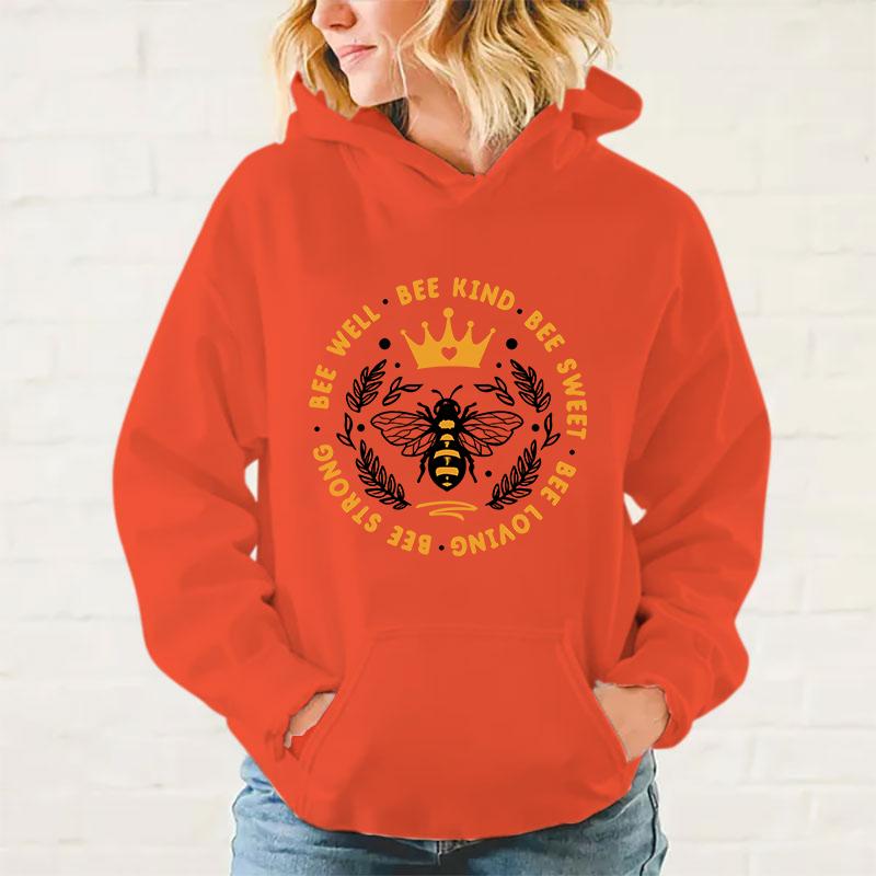 Новые Худи Bee Happy Женские Мужские Смешные Харадзюку Толстовки Унисекс Топы