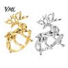Thanksgiving Dinner Decorations Christmas Deer Napkin Ring, Faceted Metal Elk Holder, Reusable Western Style Tableware Ring for Xmas Holiday